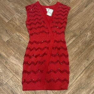 NWT Hoss Red Sequin Dress